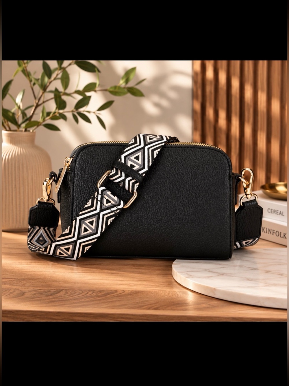 Mali Lili Vegan Leather Crossbody with Guitar Strap